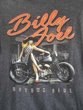 Billy Joel Uptown Girl Tour Graphic T-Shirt Charcoal Heather
